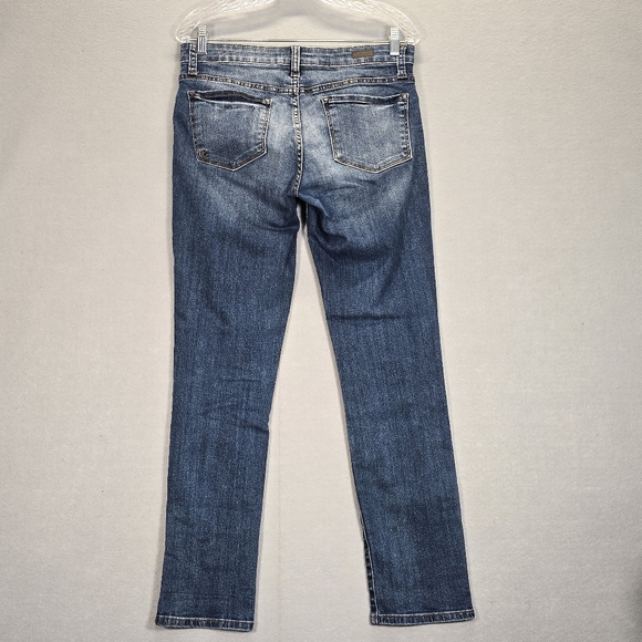 Kut Kloth Boyfriend Womens Jeans Medium Wash Blue Distressed Size 4 Mid Rise - Picture 2 of 14